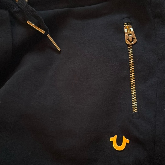 True Religion🧲 Gold Metallic Logo Jogger, Size M - Picture 4 of 14